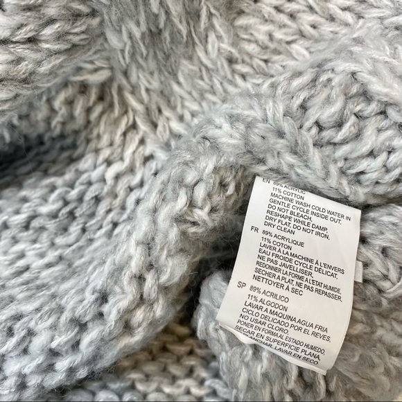 NWT Chunky Knit Oversized Pompom Cowlneck Sweater - Picture 10 of 11